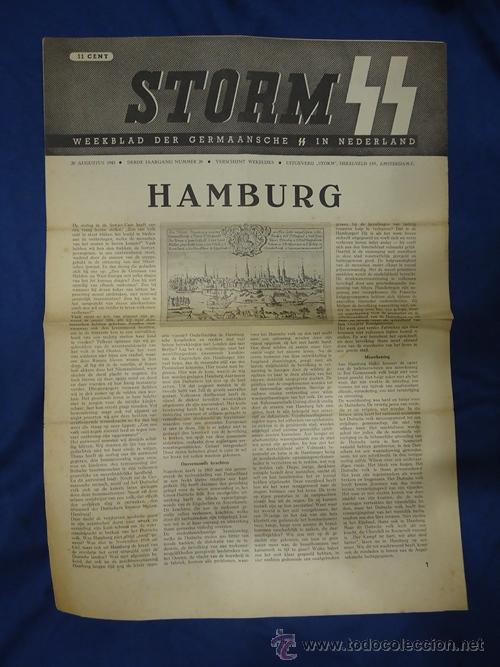 Militaria: Storm SS. Publicaci&oacute;n de las SS en Holanda. 20 Agosto 1943