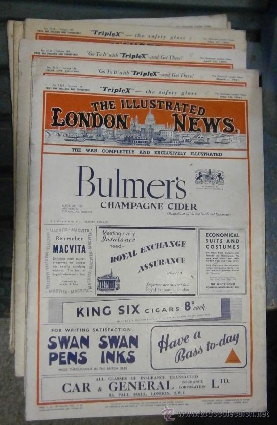 Militaria: Lote de 10 revistas The illustrated london news, a&ntilde;os 1940-41 y 45