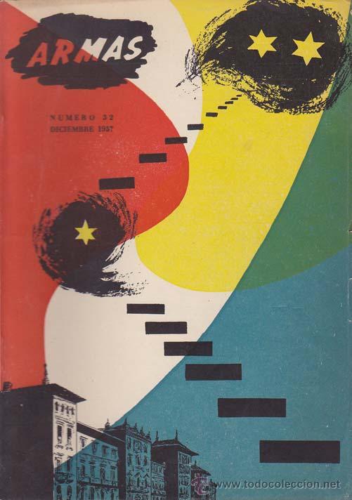 Militaria: VV. AA.. ARMAS - Revista de la academia general Militar. Editorial Noticiero, 1959. 17.5x24.5. Carto