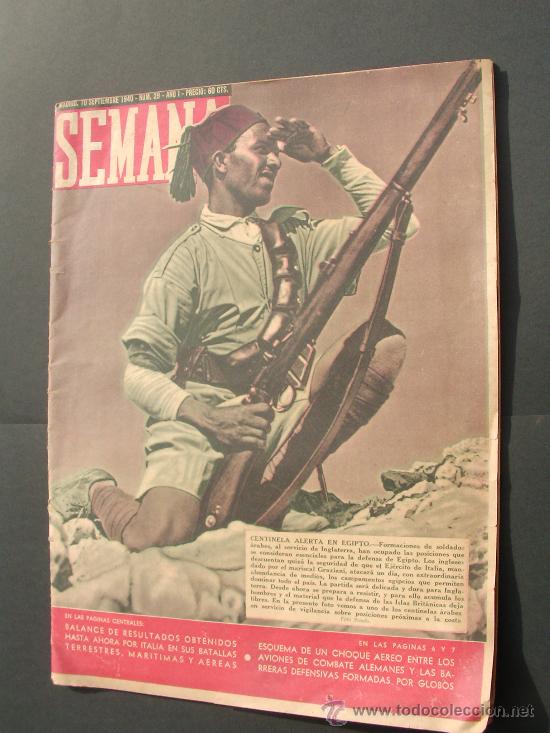 Militaria: Revista Semana. N&uacute;mero 29. A&ntilde;o 1. 1940.