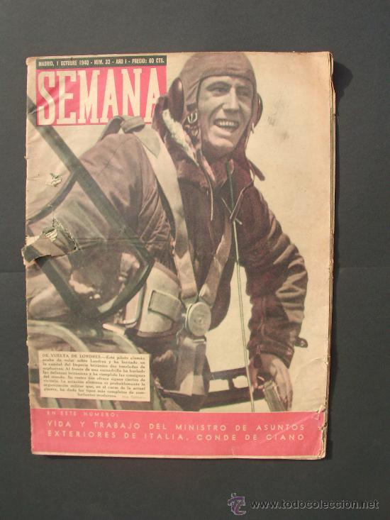 Militaria: Revista Semana. N&uacute;mero 32. A&ntilde;o 1. 1940.