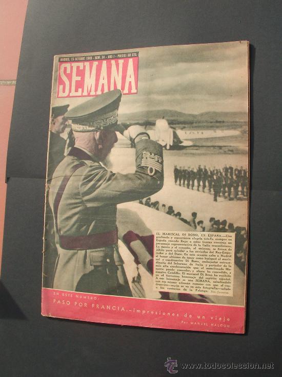 Militaria: Revista Semana. N&uacute;mero 34. A&ntilde;o 1. 1940.