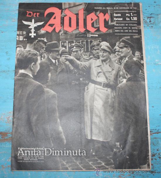 Militaria: DER ADLER N&ordm; 9 DE 1943 - AVIACION II GUERRA MUNDIAL - DIVISION AZUL - TIRADORES ARMA AEREA - EL AIRE