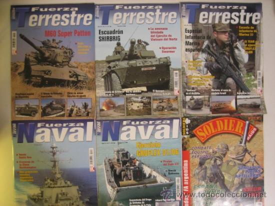 Militaria: Lote revistas Fuerza Terrestre, Fuerza Naval y Soldiers