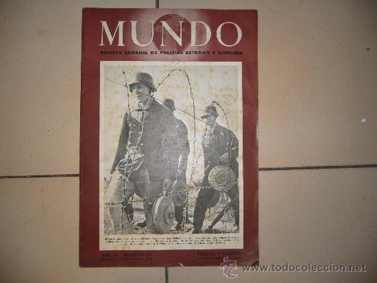 Military Antiques: Revista Mundo. N&uacute;mero 187. 5 Diciembre 1943. Espa&ntilde;a. II Guerra Mundial.