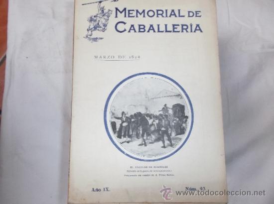 Military Antiques: memorial de caballeria  n&ordm; 93  a&ntilde;o IX, MARZO de 1924