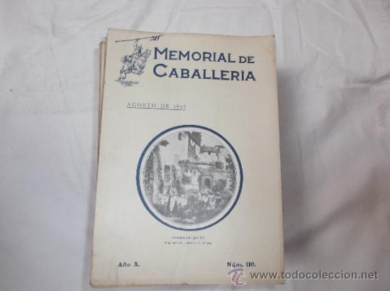 Military Antiques: memorial de caballeria  n&ordm; 110 a&ntilde;o X, AGOSTO de 1925