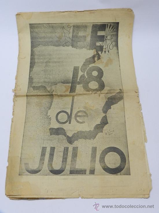 Militaria: F.E. 18 DE JULIO, ANTIGUA REVISTA O PERIODICO, PLENA GUERRA CIVIL, 1938, EL PORQUE DEL TRIUNFO DE LA