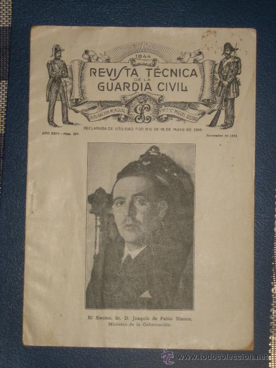 Military Antiques: REVISTA TECNICA DE LA GUARDIA CIVIL CORRESPONDIENTE A NOVIEMBRE DE 1935