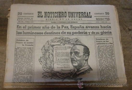 Military Antiques: Lote de 27 peri&oacute;dicos, 23 la vanguardia, 1 noticiero universal, 2 hoja oficial.