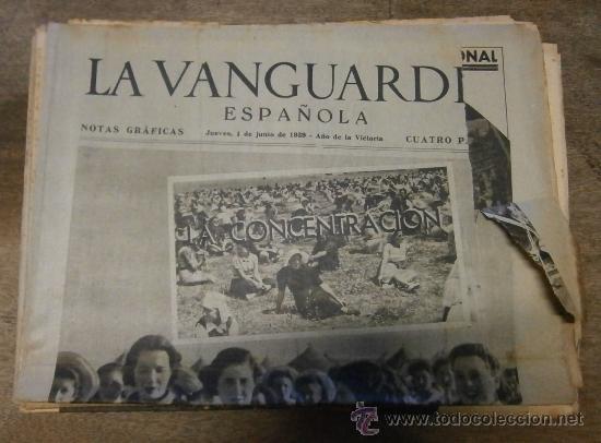 Militaria: Lote de 6 peri&oacute;dicos &rdquo;La vanguardia&rdquo; Notas gr&aacute;ficas. del 1 al 18 de junio de 1939.