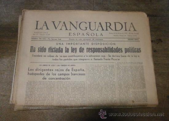 Military Antiques: Lote de 5 peri&oacute;dicos la vanguardia, a&ntilde;o LV, 1939.