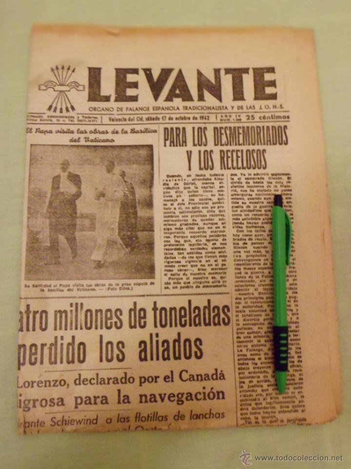 Militaria: PERIODICO LEVANTE - 1942 - DIVISION AZUL - MEDALLA AL HEROE COMANDANTE ROMAN Y ...