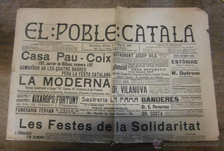 Militaria: Peri&oacute;dico El poble catal&agrave;, any III, n&ordm;97, barcelona, dilluns 21 de maig de 1906..