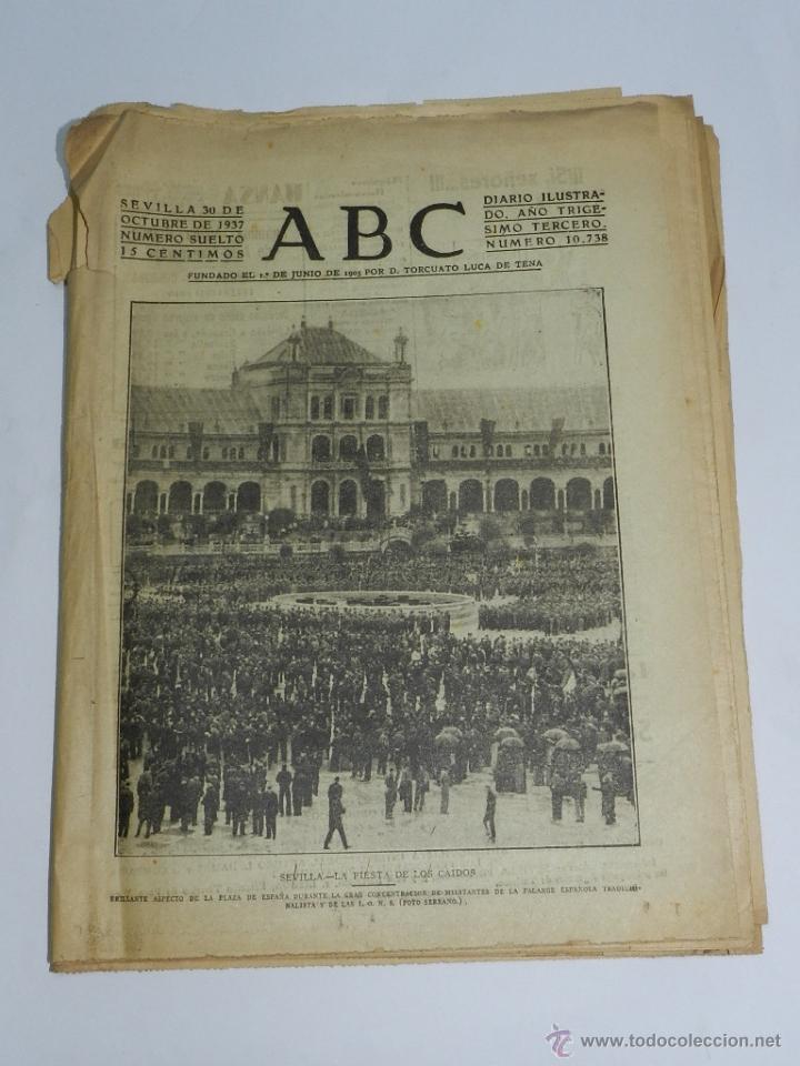 Militaria: DIARIO ILUSTRADO ABC, 30 Octubre 1937, SEVILLA, FIESTA DE LOS CAIDOS - PLENA GUERRA CIVIL - N. 10738
