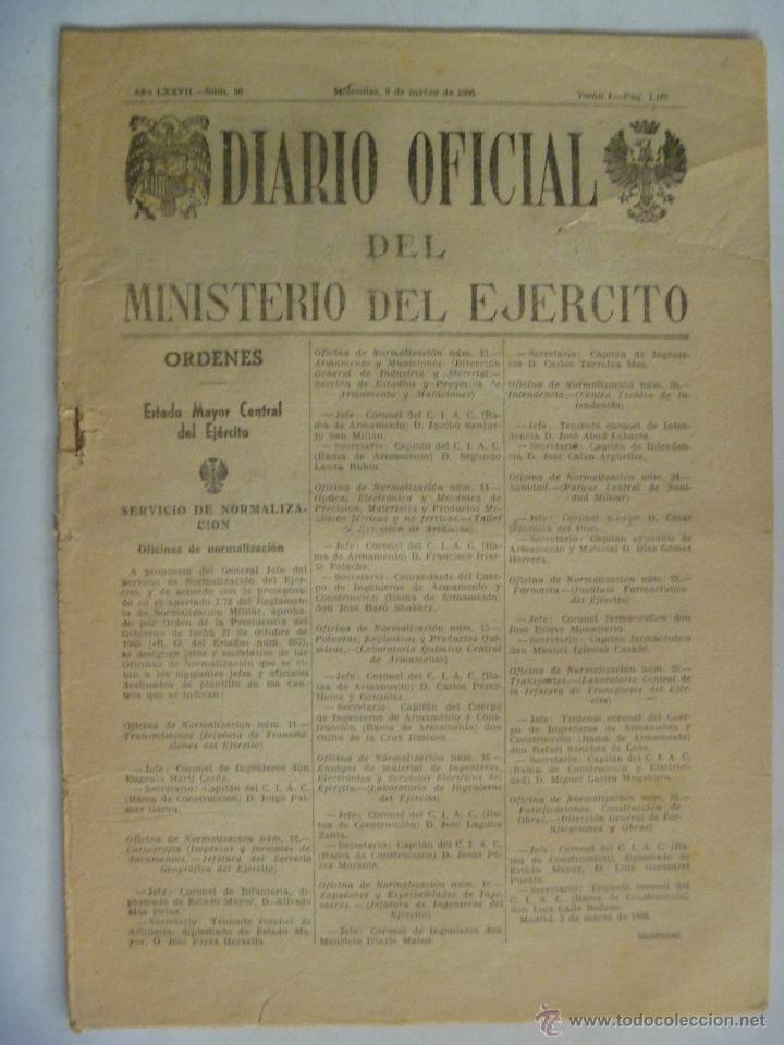 Militaria: DIARIO OFICIAL DEL MINISTERIO DEL EJERCITO . 9 MARZO 1966