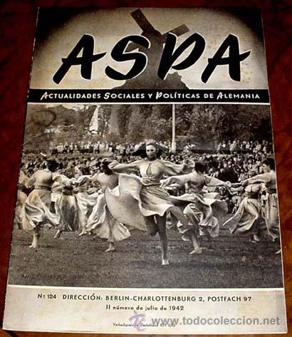 Military Antiques: ASPA REVISTA DEL 2&ordm; JULIO 1942 N&ordm; 124 - BERLIN CHARLOTTENBURG 2, POSTFACH 97 - REVISTA DE ACTUALIDAD