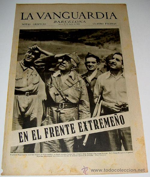 Military Antiques: LA VANGUARDIA A&Ntilde;O 1936 - GUERRA CIVIL - 4 PAG - 27 DE AGOSTO DE 1936 - MUCHAS FOTOS - VISTO DESDE EL