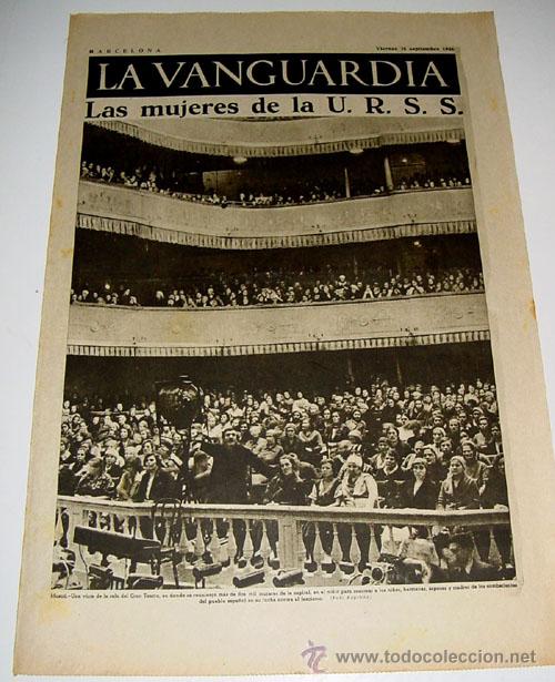 Military Antiques: LA VANGUARDIA A&Ntilde;O 1936 - GUERRA CIVIL - 4 PAG - 25 DE SEPTIEMBRE DE 1936 - MUCHAS FOTOS - VISTO DESD