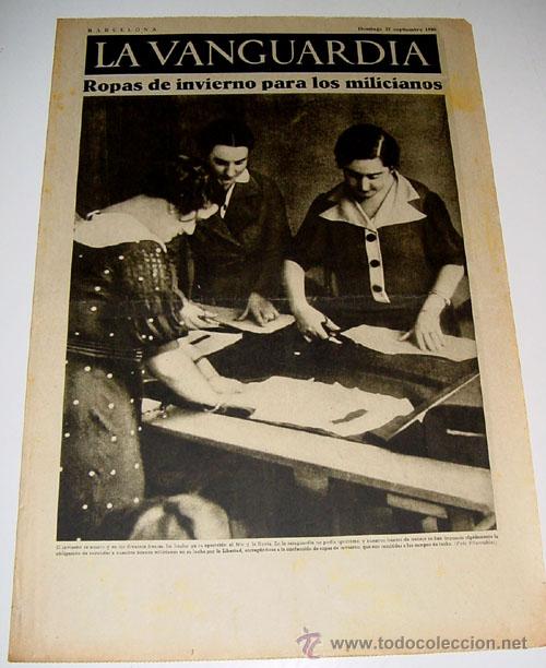 Military Antiques: LA VANGUARDIA A&Ntilde;O 1936 - GUERRA CIVIL - 4 PAG - 27 DE SEPTIEMBRE DE 1936 - MUCHAS FOTOS - VISTO DESD