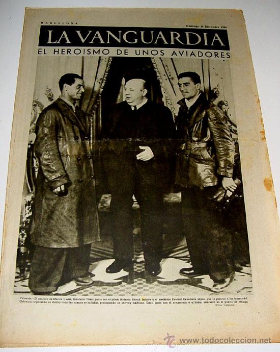 Military Antiques: LA VANGUARDIA A&Ntilde;O 1936 - GUERRA CIVIL - CUATRO PAGINAS - 20 de diciembre de 1936 - MUCHAS FOTOS VIST