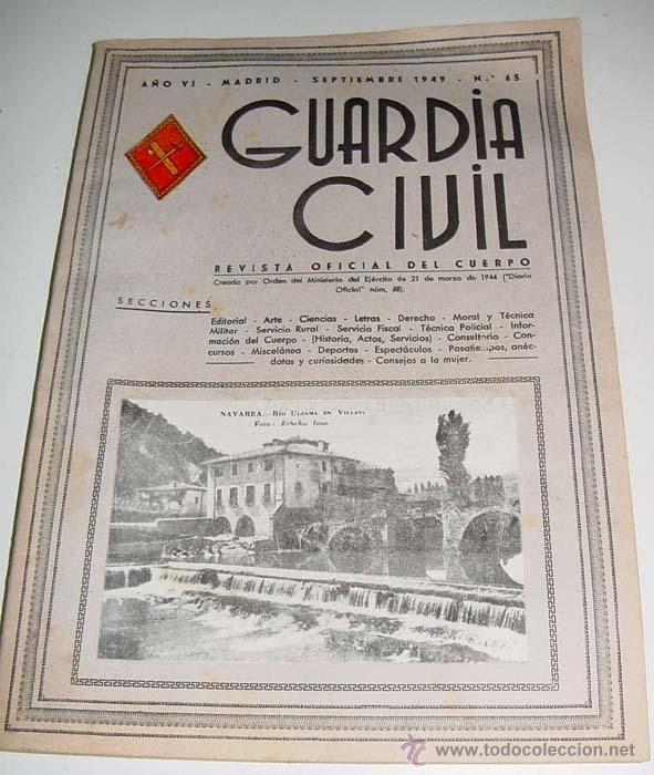 Military Antiques: ANTIGUA REVISTA OFICIAL DEL CUERPO DE LA GUARDIA CIVIL - CROMO ILUSTRADO EN LA PORTADA - SEPTIEMBRE