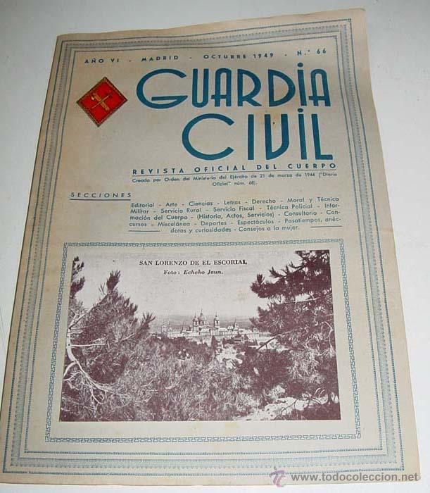 Military Antiques: ANTIGUA REVISTA OFICIAL DEL CUERPO DE LA GUARDIA CIVIL - CROMO ILUSTRADO EN LA PORTADA - OCTUBRE 194