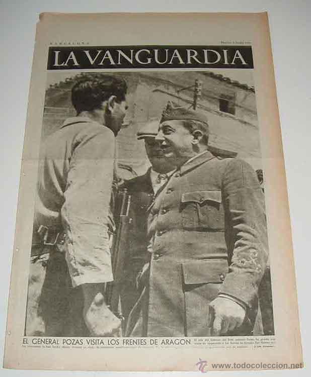 Militaria: LA VANGUARDIA - GUERRA CIVIL - 4 PAG - 8 DE JUNIO DE 1937 - ANTIGUO PERIODICO - MUCHAS FOTOS - VISTO
