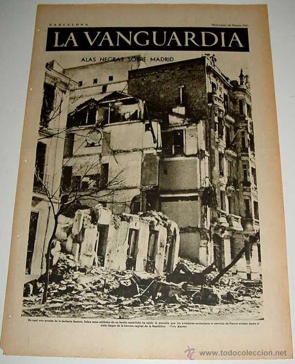 Militaria: LA VANGUARDIA - GUERRA CIVIL - 4 PAG - 10 DE MARZO DE 1937 - MUCHAS FOTOS - VISTO DESDE EL BANDO REP