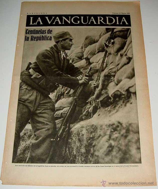 Militaria: LA VANGUARDIA - GUERRA CIVIL - 4 PAG - 19 DE MARZO DE 1937 - MUCHAS FOTOS - VISTO DESDE EL BANDO REP