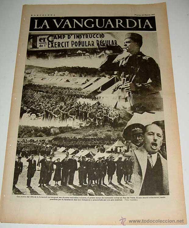 Militaria: LA VANGUARDIA - GUERRA CIVIL - 4 PAG - 23 DE MARZO DE 1937 - MUCHAS FOTOS - VISTO DESDE EL BANDO REP