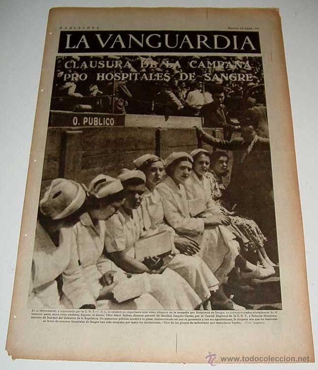 Militaria: LA VANGUARDIA - GUERRA CIVIL - 4 PAG - 13 DE ABRIL DE 1937 - ANTIGUO PERIODICO - MUCHAS FOTOS - VIST