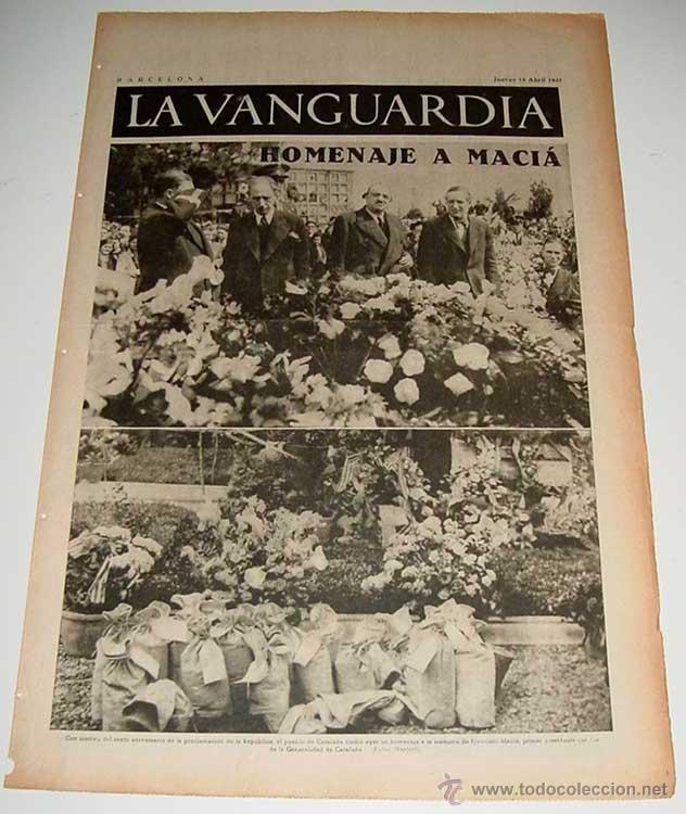 Militaria: LA VANGUARDIA - GUERRA CIVIL - 4 PAG - 15 DE ABRIL DE 1937 - ANTIGUO PERIODICO - MUCHAS FOTOS - VIST