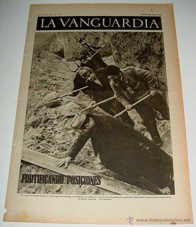 Militaria: LA VANGUARDIA - GUERRA CIVIL - 4 PAG - 26 DE MARZO DE 1937 - MUCHAS FOTOS - VISTO DESDE EL BANDO REP