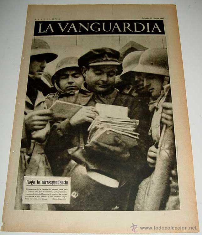 Militaria: LA VANGUARDIA - GUERRA CIVIL - 4 PAG - 27 DE MARZO DE 1937 - MUCHAS FOTOS - VISTO DESDE EL BANDO REP
