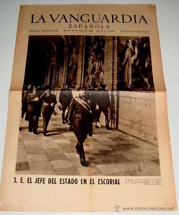 Military Antiques: ANTIGUO PERIODICO - LA VANGUARDIA - 25 DE MAYO DE 1939 - PLENA GUERRA CIVIL - 4 PAGINAS - MIDE 48,5