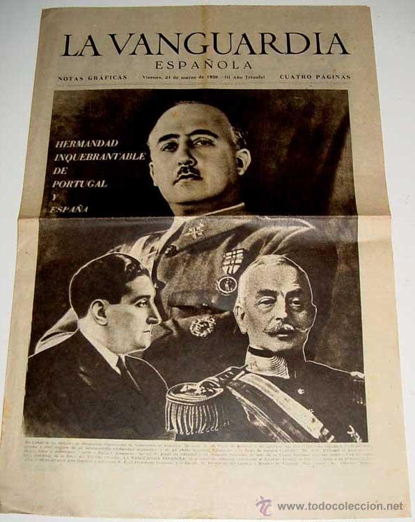 Military Antiques: ANTIGUO PERIODICO - LA VANGUARDIA - 24 DE MARZO DE 1939 - LLERS DESTRUIDO - PLENA GUERRA CIVIL - 4 P