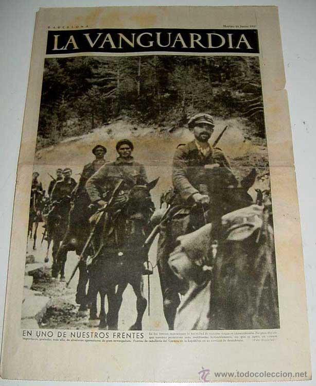 Militaria: LA VANGUARDIA - EN UNO DE NUESTROS FRENTES - 4 PAG - 15 DE JUNIO DE 1937 - MUCHAS FOTOS - VISTO DESD