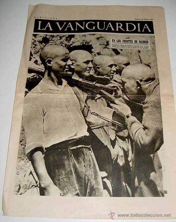 Militaria: LA VANGUARDIA - EN LOS FRENTES DE MADRID, METRALLA FASCISTA EN MADRID - 4 PAG - 27 DE MAYO DE 1937 -