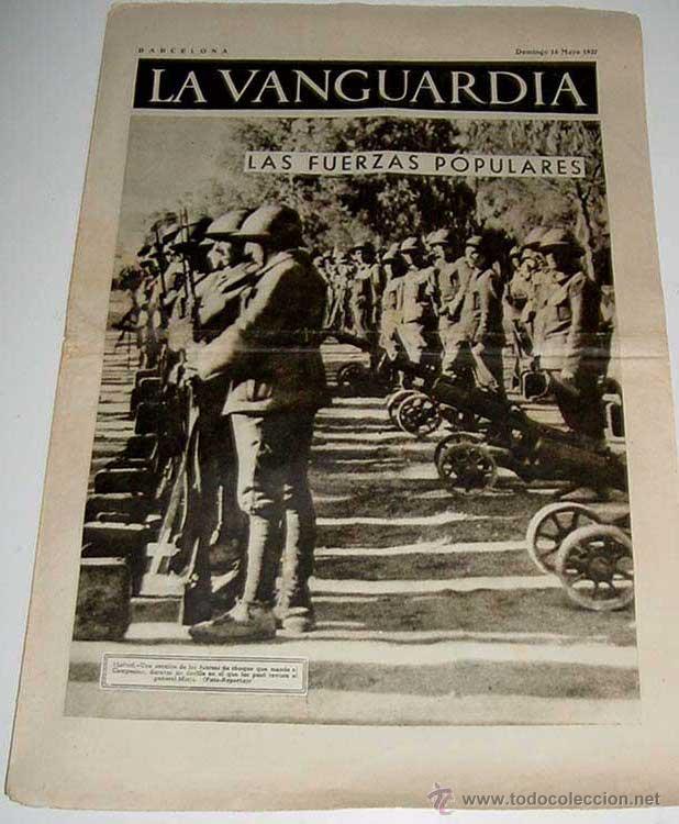 Military Antiques: LA VANGUARDIA - LAS FUERZAS POPULARES Y PORT BOY BOMBARDEADO POR LA AVIACION FACCIOSA - 4 PAG - 16 D