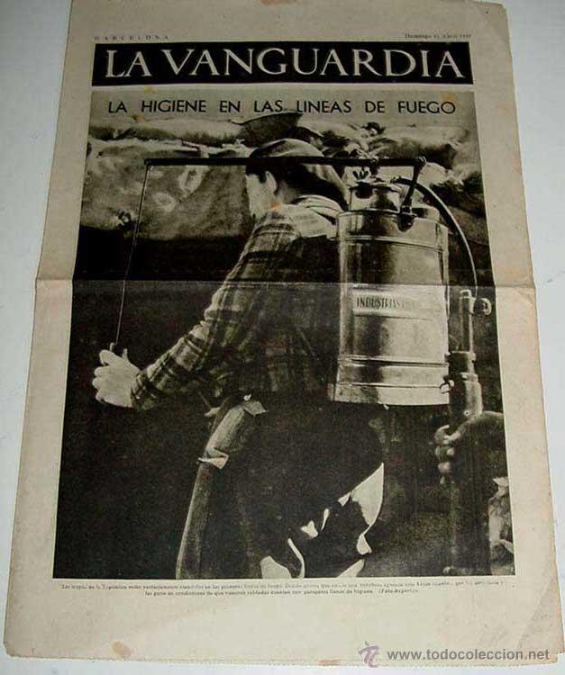 Militaria: LA VANGUARDIA - LA HIGIENE EN LAS LINEAS DE FUEGO - 4 PAG - 11 DE ABRIL DE 1937 - MUCHAS FOTOS - VIS
