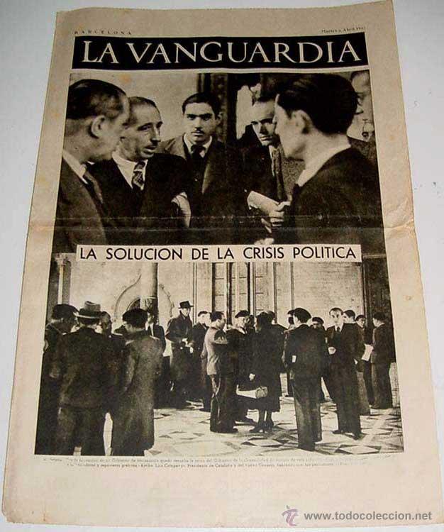Militaria: LA VANGUARDIA - ALAS NEGRAS SOBRE EL LITORIAL CATALAN, BOMBARDEO DE LA MADRUGADA DEL DOMINGO - 4 PAG