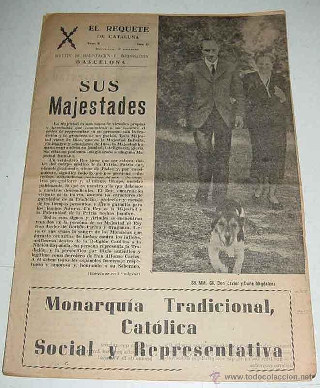 Militaria: ANTIGUA REVISTA EL REQUETE DE CATALU&Ntilde;A NUM. 9 . A&Ntilde;O II . SUS MAJESTADES - TAL COMO SE VE EN LAS FOTO