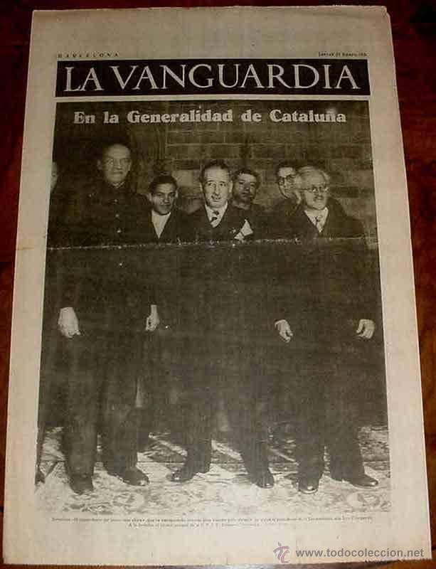 Militaria: LA VANGUARDIA - EN LA GENERALIDAD DE CATALU&Ntilde;A - FRENTE DE MADRID - 4 PAG - 21 DE ENERO DE 1937 - PLE