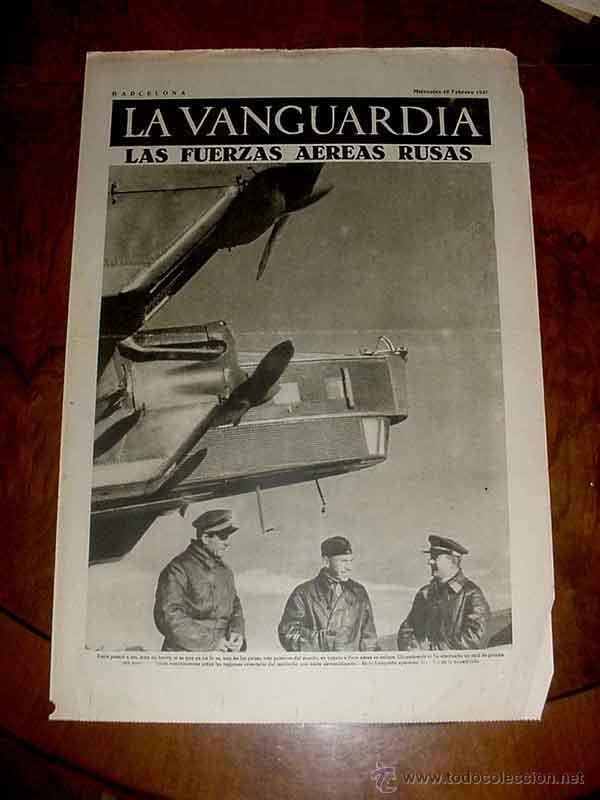 Militaria: LA VANGUARDIA - LAS FUERZAS AEREAS RUSAS - FRENTE DE MADRID - 4 PAG - 10 DE FEBRERO DE 1937 - PLENA