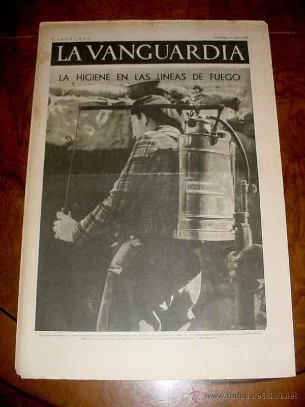 Militaria: LA VANGUARDIA - LA HIGIENE EN LAS LINEAS DE FUEGO - 4 PAG - 11 DE ABRIL DE 1937 - PLENA GUERRA CIVIL