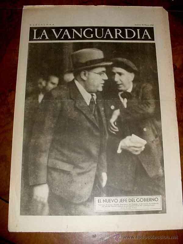Militaria: LA VANGUARDIA - EL NUEVO JEFE DEL GOBIERNO - NEGRIN -  4 PAG - 20 DE MAYO DE 1937 - PLENA GUERRA CIV
