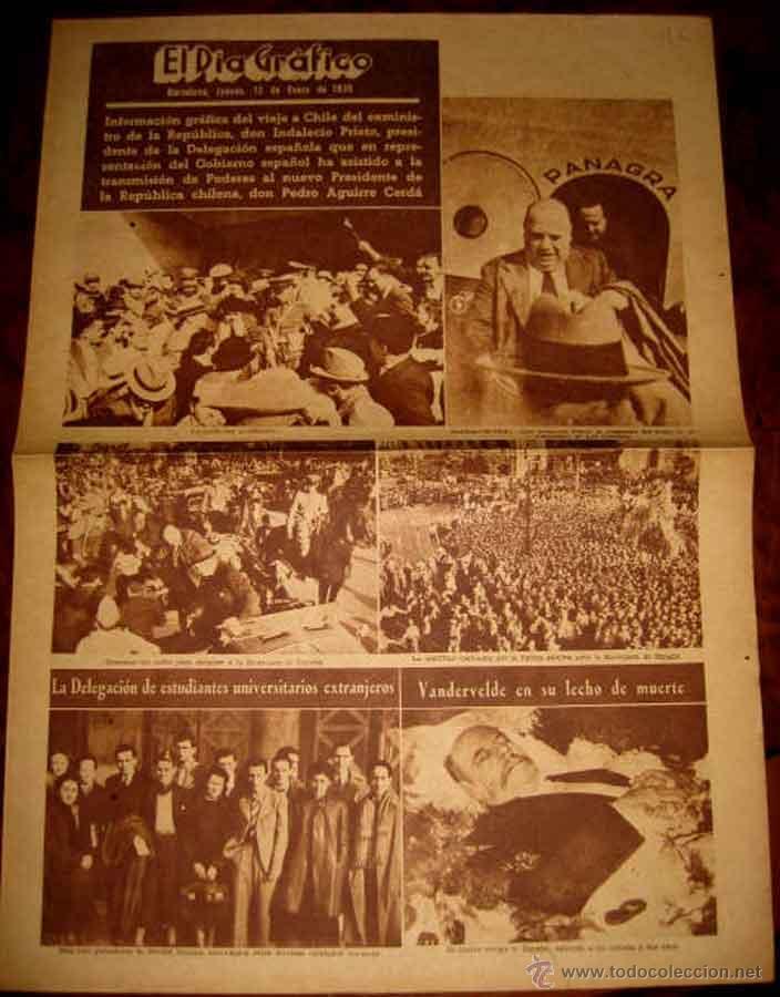 Militaria: ANTIGUO PERIODICO PLENA GUERRA CIVIL - EL DIA GRAFICO - 12 DE ENERO 1939 - FRENTE DE CATALU&Ntilde;A - 4