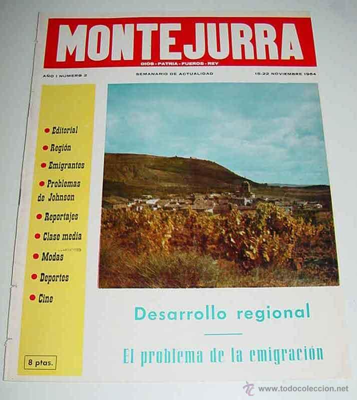 Militaria: ANTIGUA REVISTA CARLISTA - MONTEJURRA N&ordm; 2 , NOVIEMBRE 1964 - TRADICION, CASA DE BORBON PARMA - REQU