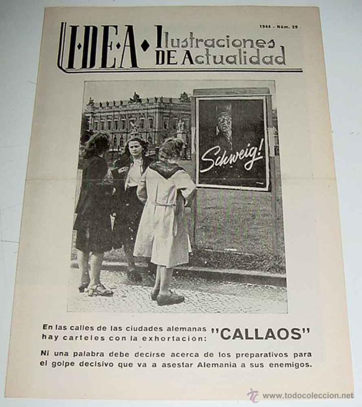Military Antiques: ANTIGUA PUBLICACION IDEA NUM. 29 - 1944 -ILUSTRACIONES DE ACTUALIDAD - II GUERRA MUNDIAL - PROPAGAN